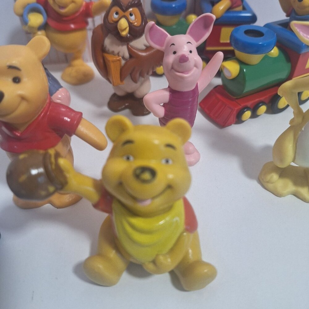 Winnie The Pooh Friends PVC 10 Figure Lot Disney Owl Eeyore Trains Rabbit Piglet - Picture 10 of 12